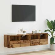 vidaXL TV-väggskåp 2 pcs Gammalt trä 60 x 30 x 30 cm Konstruerat trä