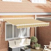 vidaXL Utfällbar markis Gul 350 x 200 cm tyg