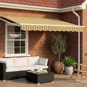 vidaXL Utdragbar markis Gul, Grå och Vit 3,5 x 2 m