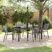 vidaXL Trädgårdsmöbelset 5 pcs Antracit Pulverlackerat stål