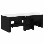 vidaXL Barns hög sängram 2 pcs Svart ek 203 x 101,1 x 68,5 cm