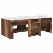vidaXL Barns hög sängram 2 pcs Gammalt trä 203 x 101,1 x 68,5 cm