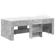 vidaXL Barns hög sängram 2 pcs Betonggrå 90 x 200 cm Konstruerat trä