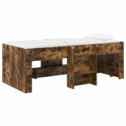 vidaXL Barns hög sängram 2 pcs Rökt ek 90 x 190 cm Konstruerat trä