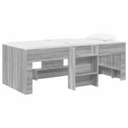 vidaXL Barns hög sängram 2 pcs Grå Sonoma 90 x 190 cm Konstruerat trä