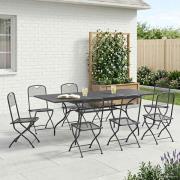 vidaXL Trädgårdsmöbelset 9 pcs Antracit 212 x 90 x 76 cm Nät och stål