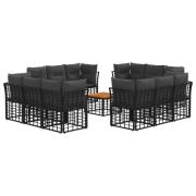 vidaXL Utomhussoffset 13 pcs Svart och Mörkgrå Polyester