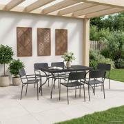 vidaXL Utbyggbart Mesh Matbord Antracit 212 x 90 x 76 cm Stål