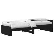 vidaXL Sängram med huvudgavel Svart ek 80 x 200 cm Konstruerat trä