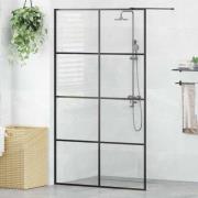 vidaXL Duschvägg med klart ESG-glas 115x195 cm svart