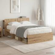 vidaXL Sängram med förvaring Artisan-ek 120 x 190 cm Konstruerat trä