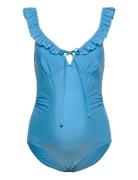 Mamalicious Mldaria Ruffle Swimsuit Hc. A. Blå