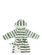 D By Deer Bathrobe Gots Stripes Green 3-4Y Multi/patterned