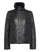 Jofama Alice Leather Bomber Jacket Svart