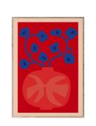 The Red Vase Home Decoration Posters & Frames Posters Botanical Red Pa...
