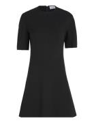 Calvin Klein Heavy Viscose Fit & Flare Dress Svart