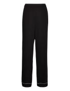 Lindex Pyjama Trousers Viscose Piping Svart