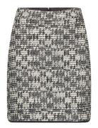 Karl Lagerfeld Check Boucle Skirt Svart