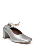 ALOHAS Agent Anklet Shimmer Silver Leather Pumps Silver