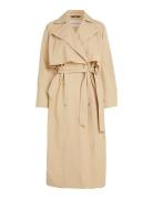 Calvin Klein Jeans Belted Trench Coat Beige