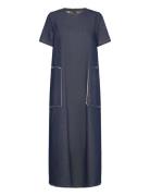 Object Objharlow S/S Long Dress E Div Blå