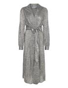 Minus Mslimea Glitter Maxi Wrap Dress Silver