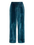 Hunkemöller Pant Shiny Velours Piping Blå