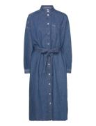 Tommy Jeans Tjw Chambray Midi Shirt Dress Blå