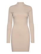 Calvin Klein Iconic Rib Mini Knit Dress Ls Beige