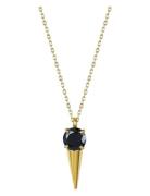 Bud To Rose Crystal Spike Necklace Black/Gold Svart