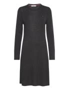 Tommy Hilfiger Soft Wool Flared Swt Dress Svart