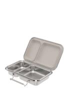 Haps Box - Two Compartments Home Meal Time Lunch Boxes Silver Haps Nor...