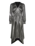 AllSaints Estelle Metallic Dress Silver