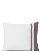 Hotel Sateen White/Charcoal Contrast Pillowcase Home Textiles Bedtexti...