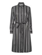 GANT Rel Striped A-Line Shirt Dress Svart