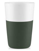 2 Cafe Latte-Krus Emerald Green Home Tableware Cups & Mugs Coffee Cups...