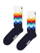 Happy Socks Faded Diamond Sock Marinblå