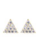 By Jolima Triangle Crystal Earring Guld