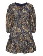 Lauren Ralph Lauren Paisley Cotton Voile Tiered Dress Marinblå