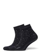 Pieces -Pcclaire Fishnet Glitter Socks 2-Pack Svart