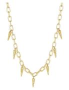 Bud To Rose Spike Chain Necklace Gold Guld