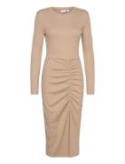 Vila Viribena L/S Slit Midi Dress/1N Beige