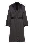 Hunkemöller Robe Long Satin Fleece Svart