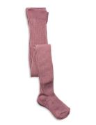 Lindex Tights 1P Bag Wool Rib Rosa