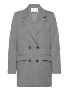 Selected Femme Slfmyla Ls Relax Blazer Mgm Stripe Noos Grå