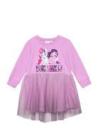 Name It Nmfjane Mlp Ls Tulle Swe Dress Unb Cplg Rosa