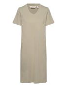 Basic Apparel Rebekka Tee Dress V. Neck Gots Grå