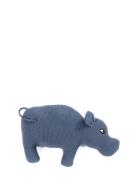 Smallstuff Hippo Cushion, Knitted, Blue Blå