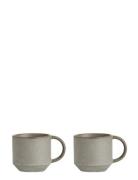 Yuka Cup - Pack Of 2 Home Tableware Cups & Mugs Tea Cups Grey OYOY Liv...
