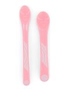 Twistshake 2X Feeding Spoon Set 4+M Pastel Pink Home Meal Time Cutlery...